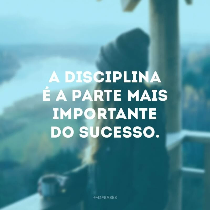 A disciplina é a parte mais importante do sucesso.