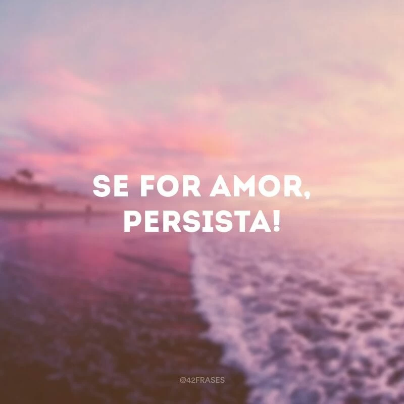 Se for amor, persista!