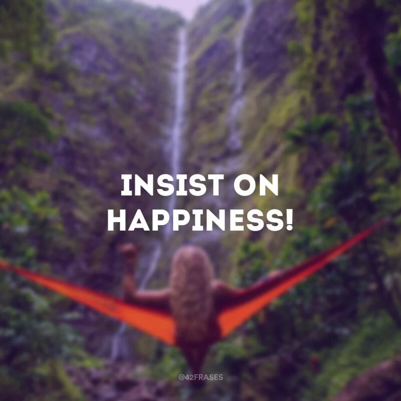 Insist on happiness!(Insista na felicidade!)