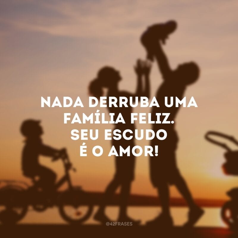 Nada derruba uma família feliz. Seu escudo é o amor!