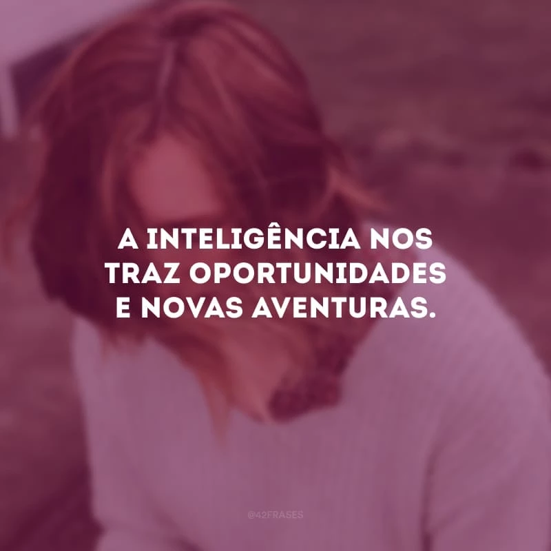 A inteligência nos traz oportunidades e novas aventuras.