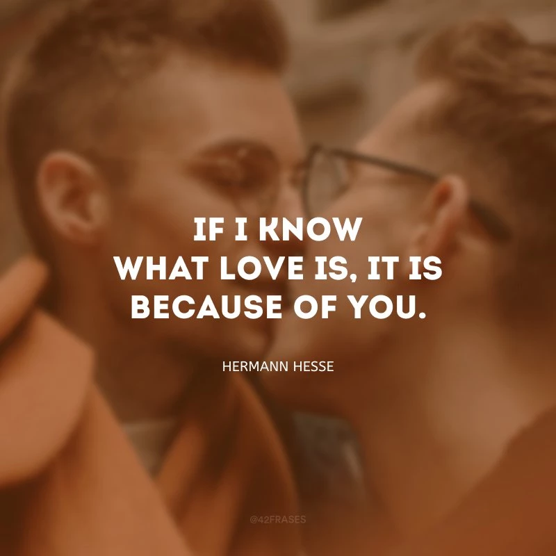 If I know what love is, it is because of you. (Se eu sei o que é o amor, é por sua causa.)