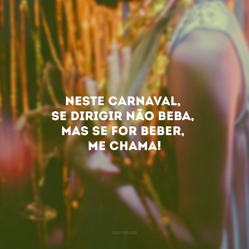 Neste Carnaval, se dirigir não beba, mas se for beber, me chama!