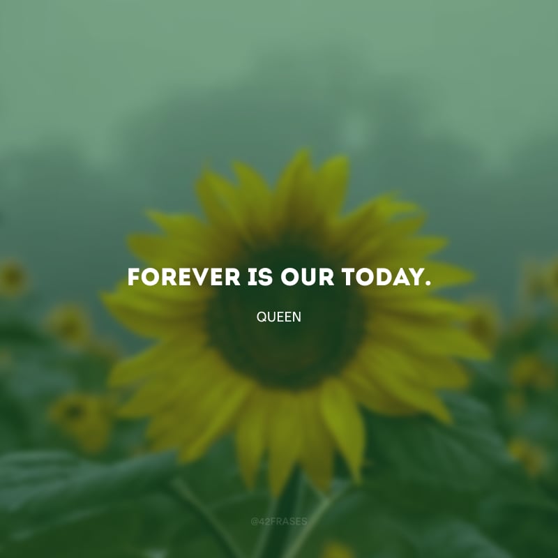 Forever is our today. (Para sempre é o nosso hoje.)